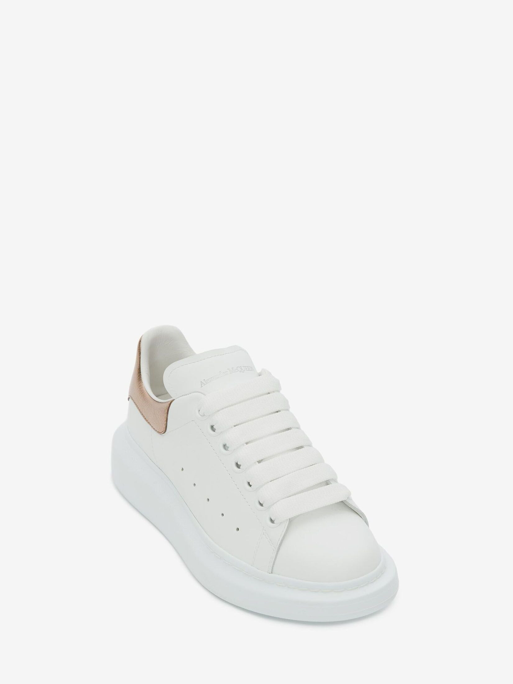 Women's Oversized Sneaker in White/rose Gold | Alexander McQueen