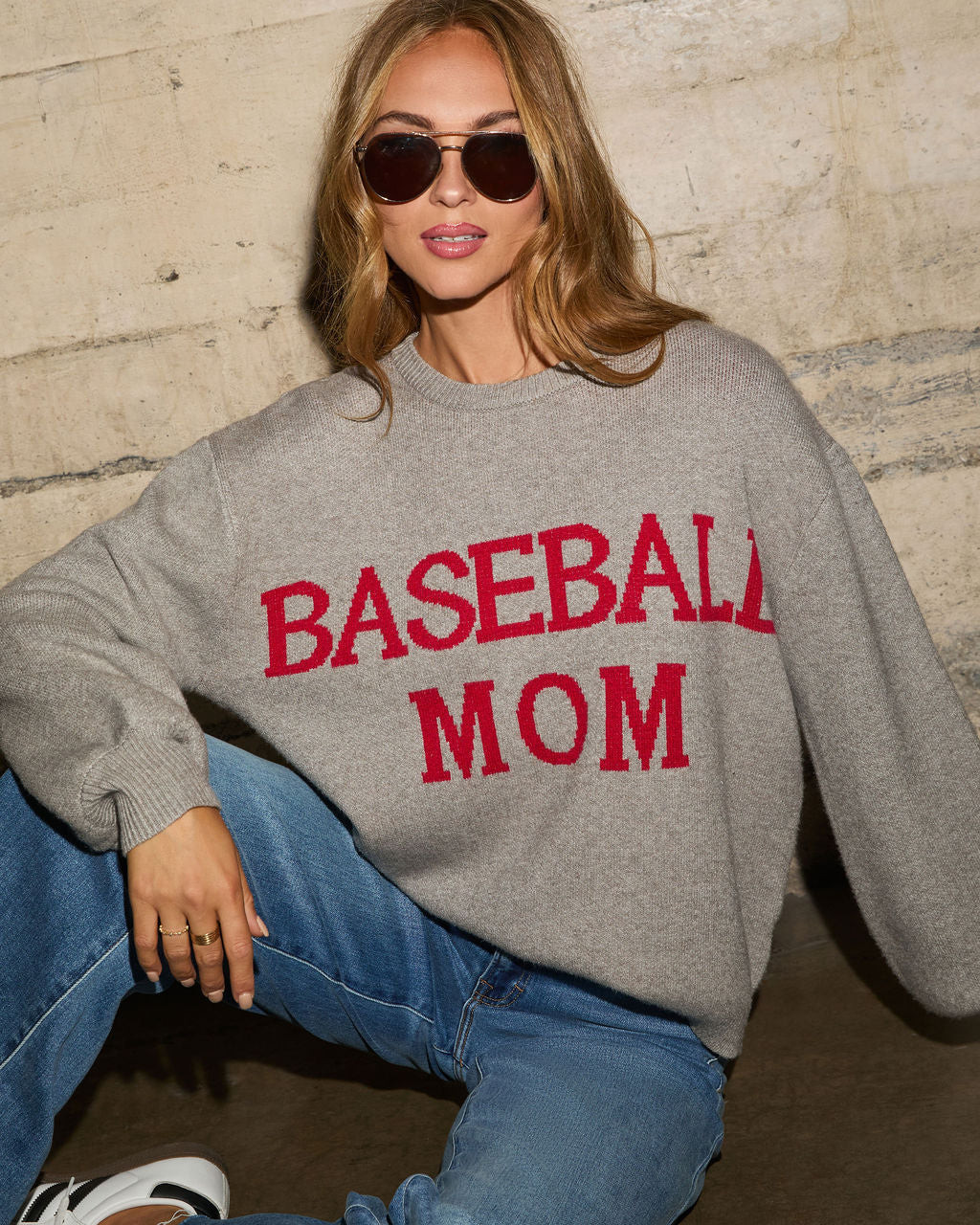 Baseball Mom Knit Pullover Sweater | VICI