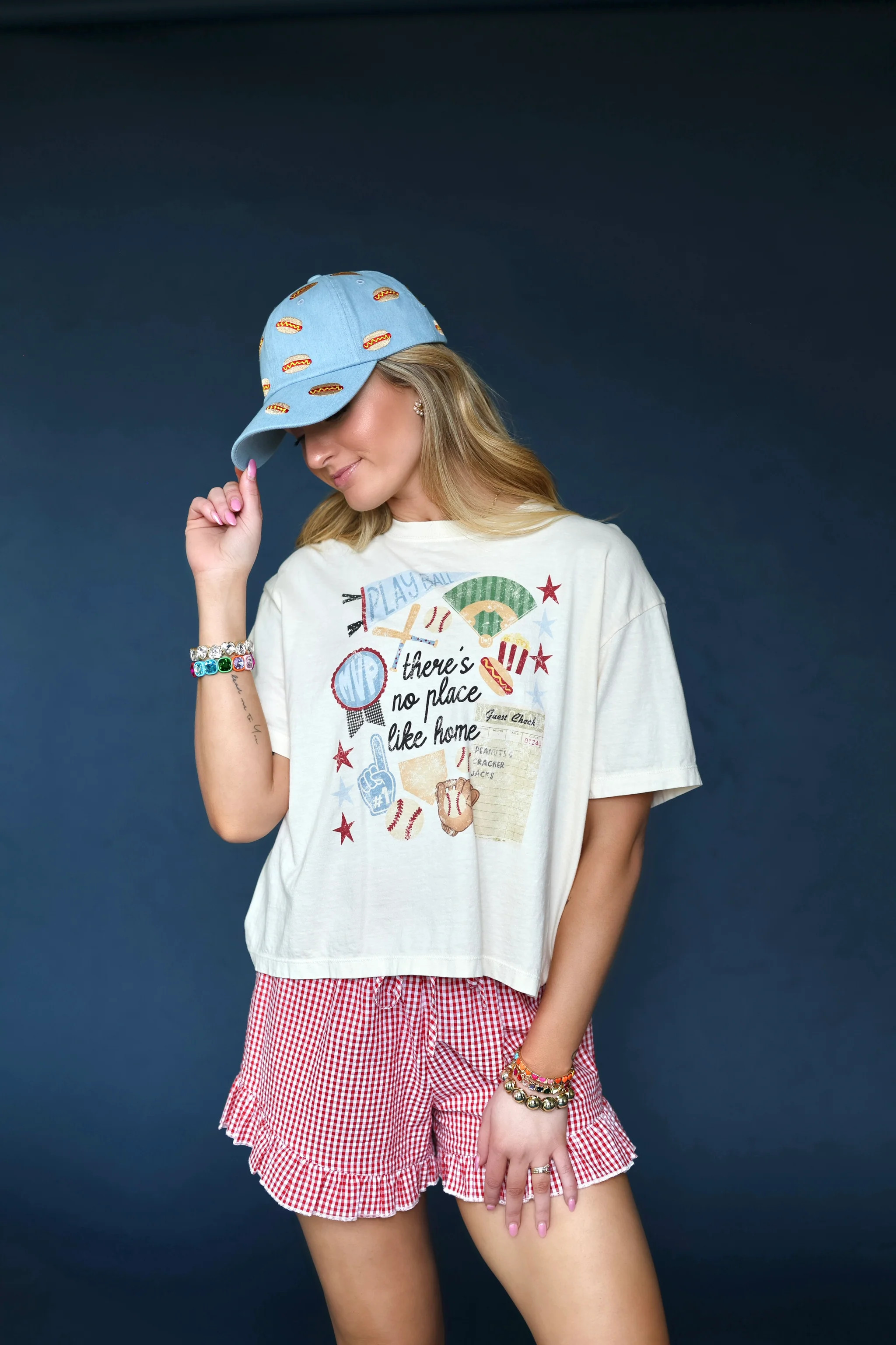 No Place Like Home Baseball Collage Crop Tee | Poppy & Pine