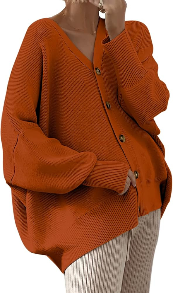 ANRABESS Women's Open Front Oversized Chunky Knit Long Sleeve Casual Loose Fall Fashion Sweaters ... | Amazon (US)