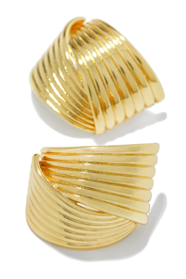 Miss Lola | Gina Gold Dipped Statement Earring | MISS LOLA
