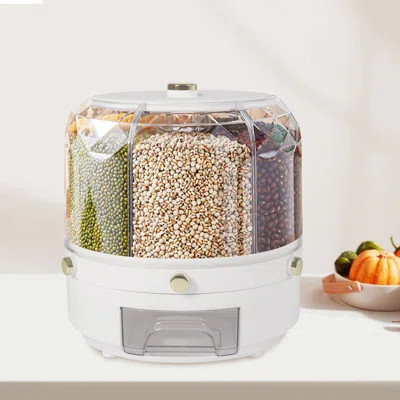 Chekesha 6-Grid Rotating Food Dispenser with Lid | Wayfair North America