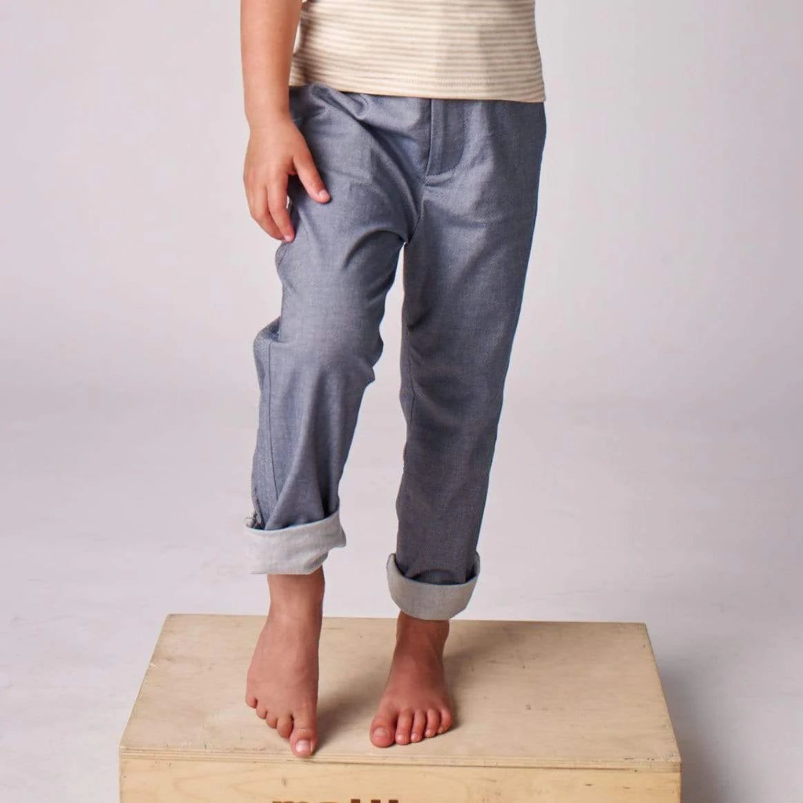 Organic Denim Pants - Gray | Firebird Kids