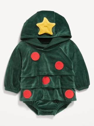 Unisex "Christmas Tree" Costume Hooded One-Piece Romper for Baby | Old Navy (US)