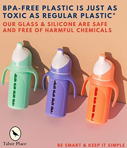 Set of 2 - Glass Sippy Cup for Toddlers - The Luca | Mint Green & Indigo Purple | Spill-Proof | Sili | Amazon (US)