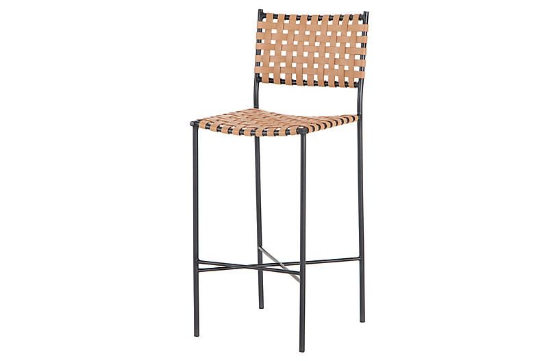 Drey Barstool, Natural Leather | One Kings Lane