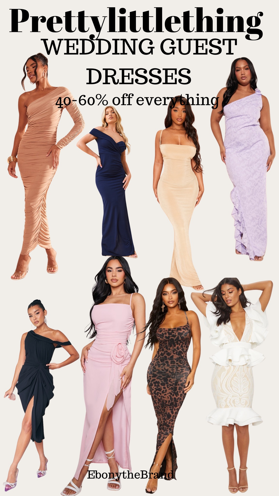 Wedding Guest dresses from prettylittlething 
40-60% off everything 

#LTKStyleTip #LTKWedding #LTKParties