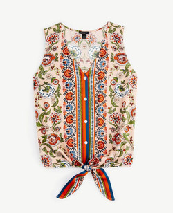 Click for more info about Floral Tie Front Shell