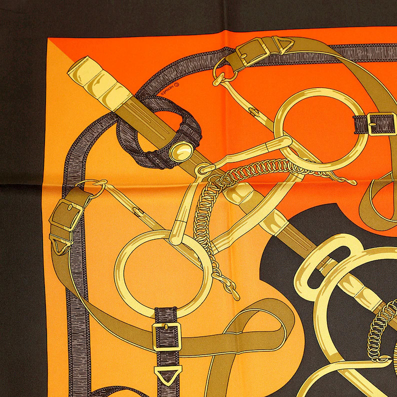 Hermes Scarf "Eperon d'Or" by Henri d'Origny 90cm Silk | Foulard Carre | Etsy (UK)