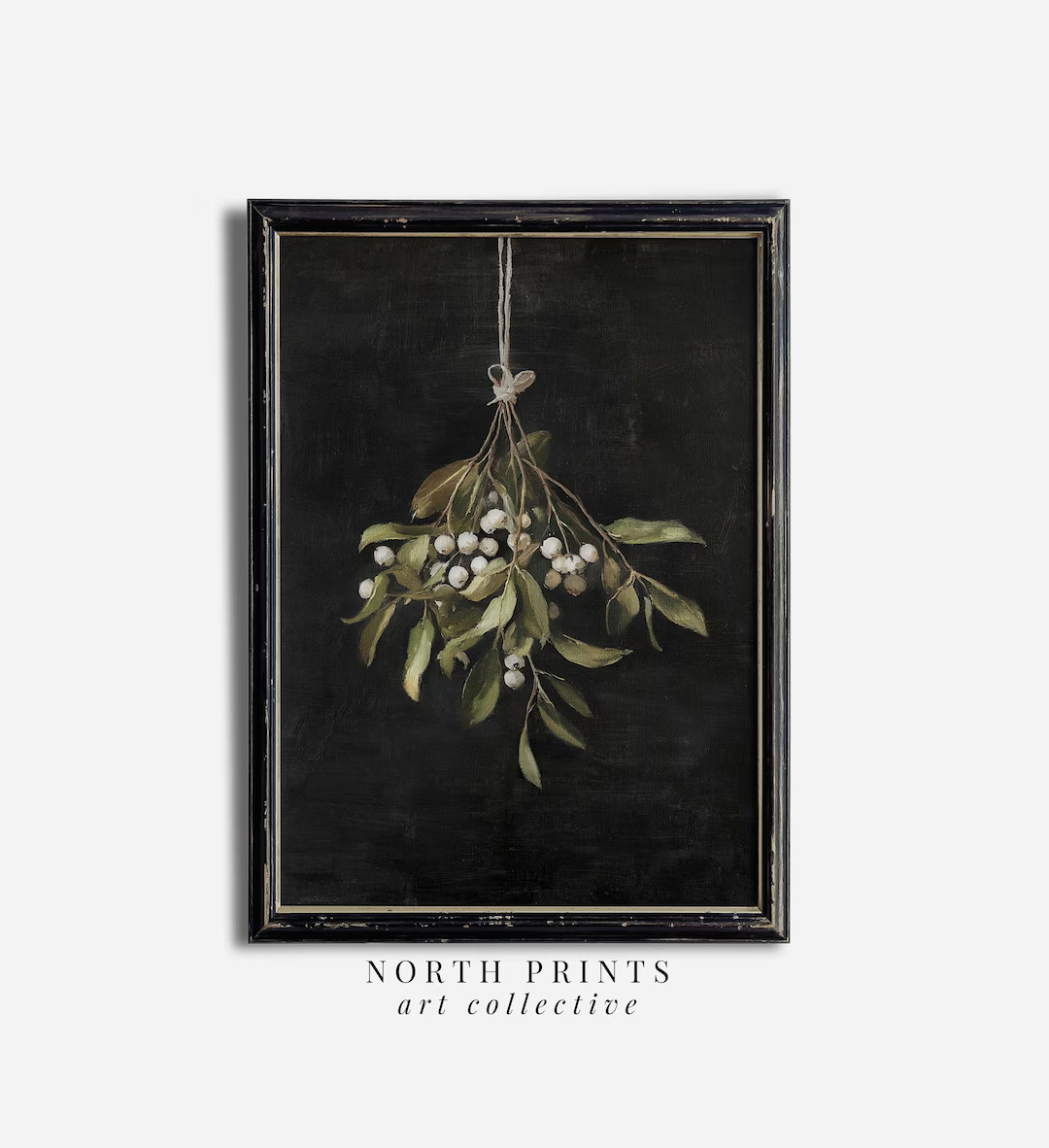 Winter Wall Art Mistletoe PRINTABLE, Moody Festive Holiday Christmas Wall Decor Downloadable Digi... | Etsy (US)