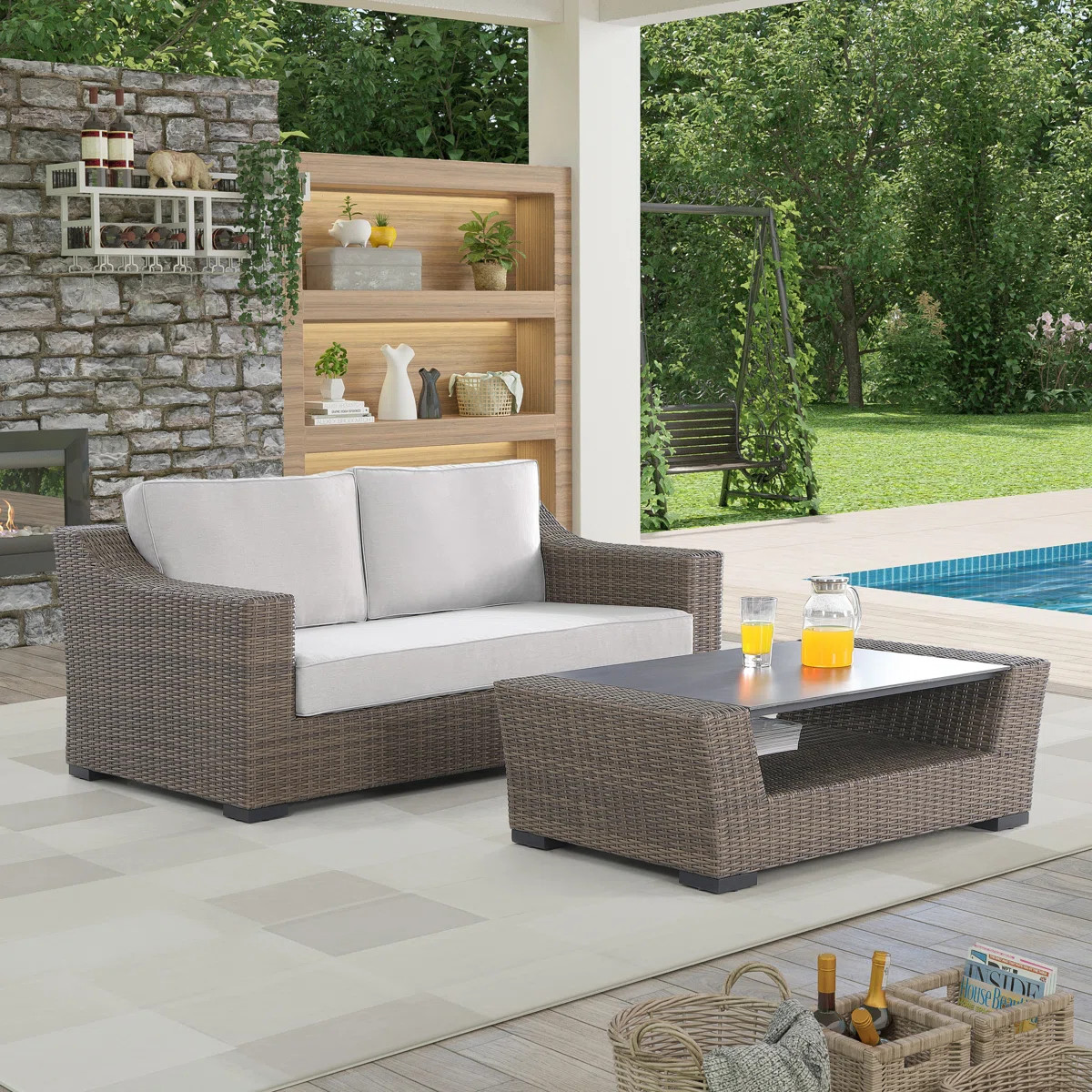 Tymere - Person Patio Conversation Sets with Cushions (Set of 2) | Wayfair North America