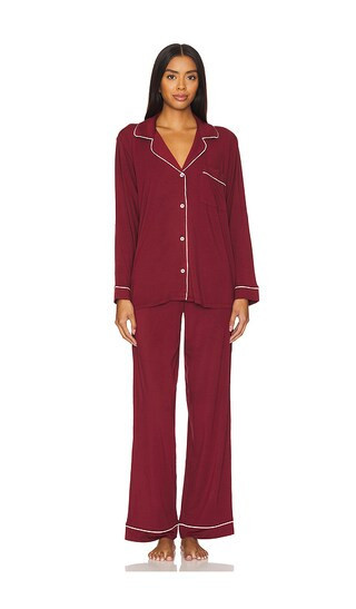 eberjey Gisele Long PJ Set in Burgundy. - size M | Revolve Clothing (Global)
