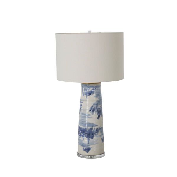 Elmwood Blue and White One-Light Table Lamp | Bellacor