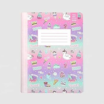 Yoobi Composition Notebooks, 100 Sheets Notebook (Each), Wide Ruled, Unicorn, Cute School Supplie... | Amazon (US)