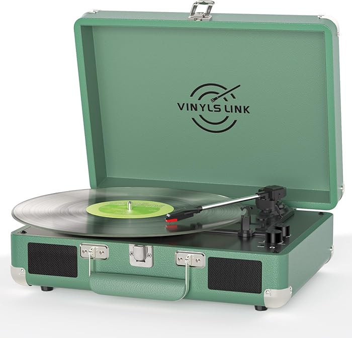 Vinyl Record Player with Built-in Speakers Treble & Bass Gain Vintage Bluetooth Turntable 3-Speed... | Amazon (US)
