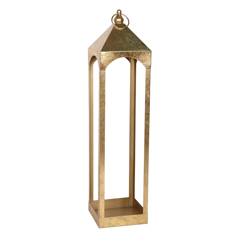 Providence Gold Metal Lantern, 36" | At Home