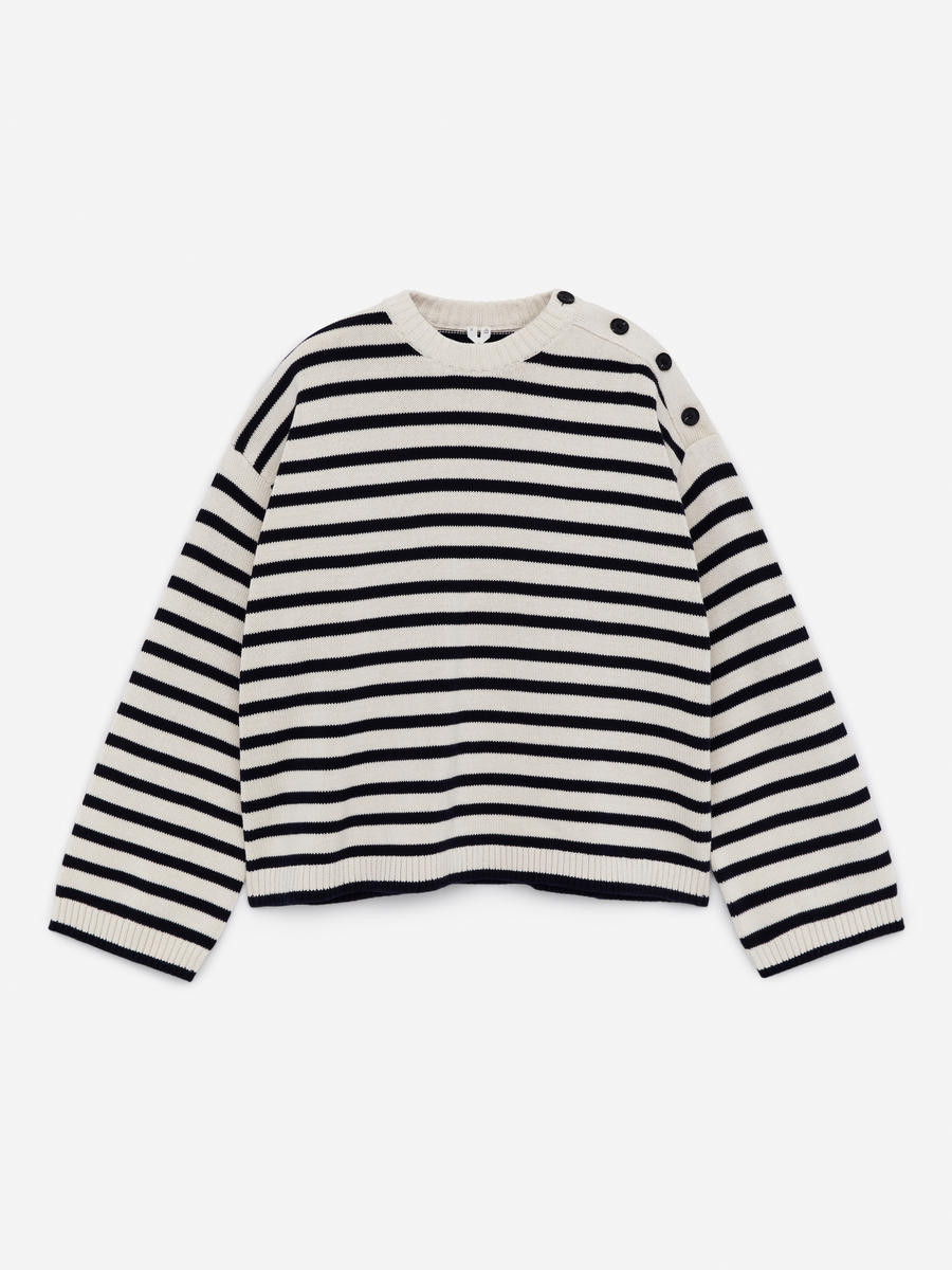 Pull en coton oversize – Beige/Noir – Femme – ARKET FR | Arket EU