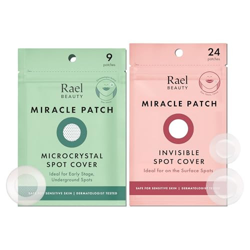 Rael Pimple Patches, Invisible & Microcrystal Spot Cover - Hydrocolloid Acne Pimple Patch for Face, Zit and Blemish, Breakouts, Korean Skin Care (33 Count) | Amazon (US)