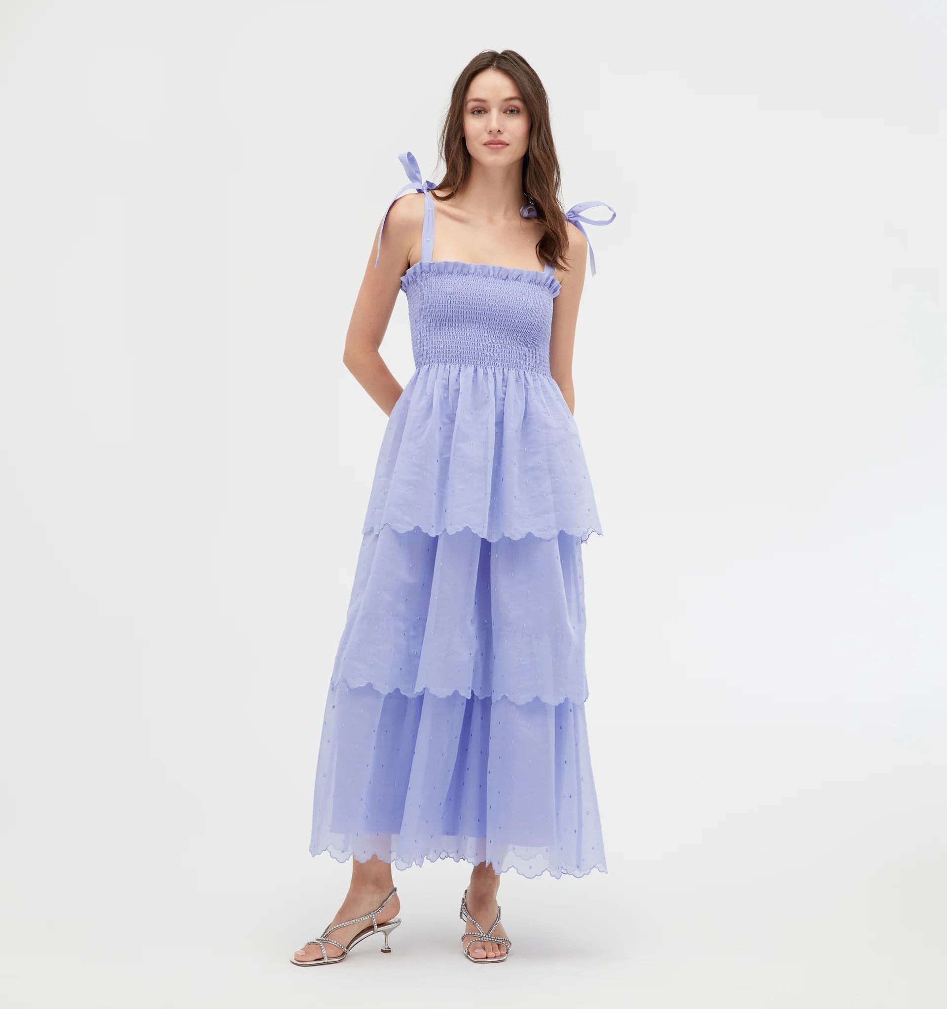 The Elise Nap Dress - Hyacinth Organza Dot | Hill House Home