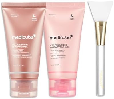 medicube Pink Glow Wrapping Mask Duo: Collagen Overnight Wrapping Peel Off Facial Mask Pack and P... | Amazon (US)