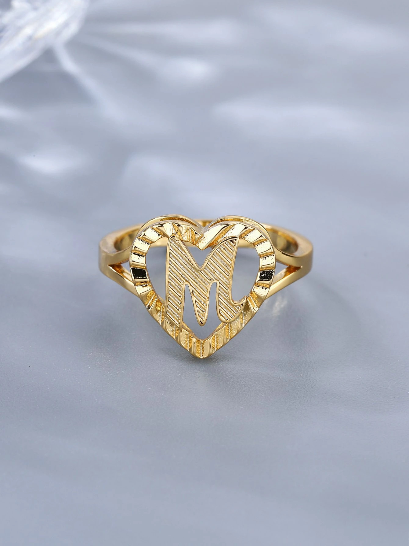 Heart & Letter Decor Ring | SHEIN
