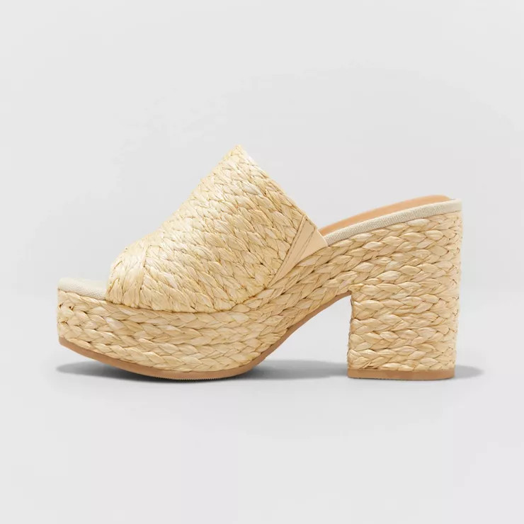 Women's Nessa Platform Mule Heels - Universal Thread™ Light Beige | Target