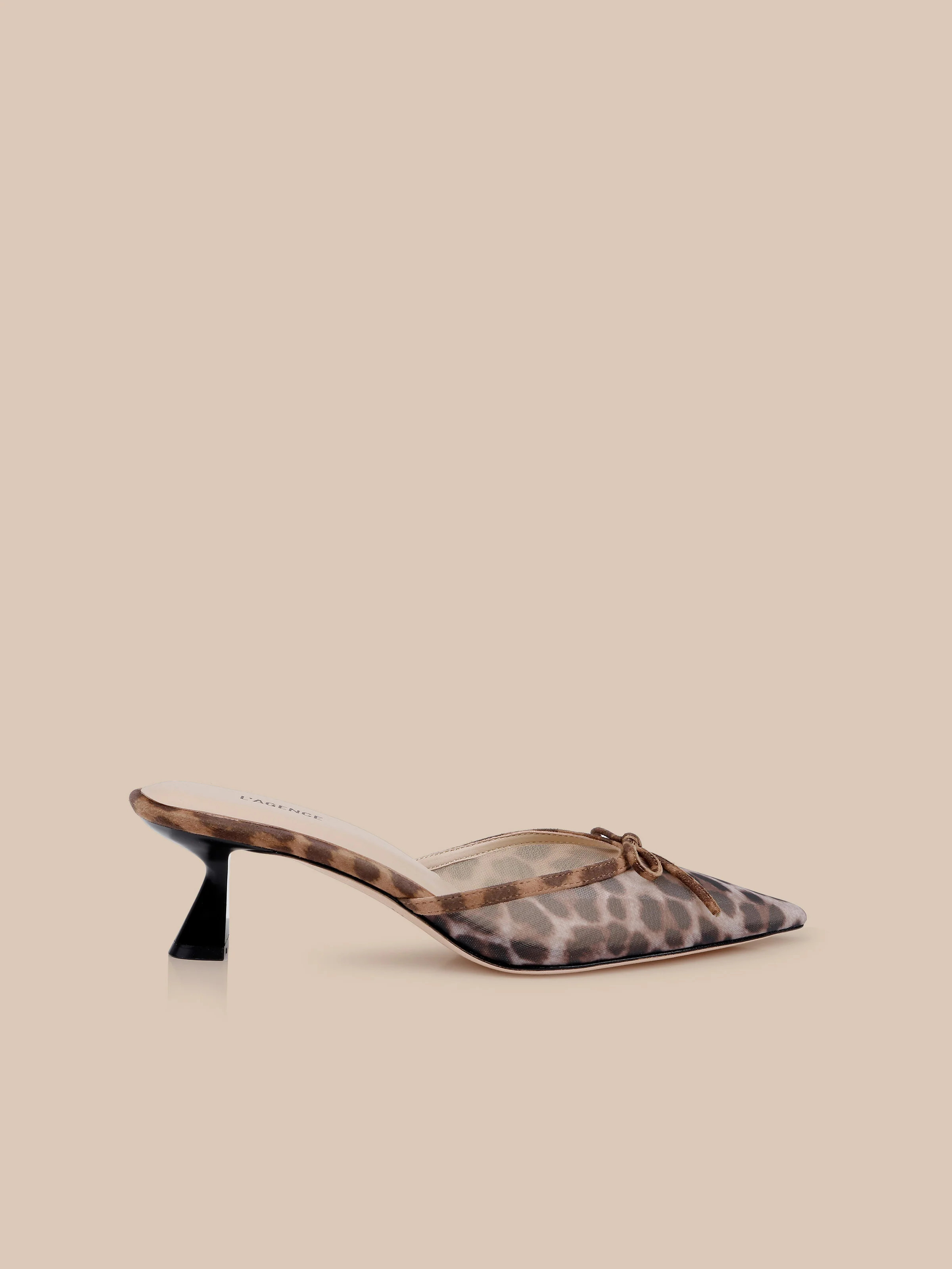 L'AGENCE Palermo Mesh Mule In Leopard Mesh | L'Agence