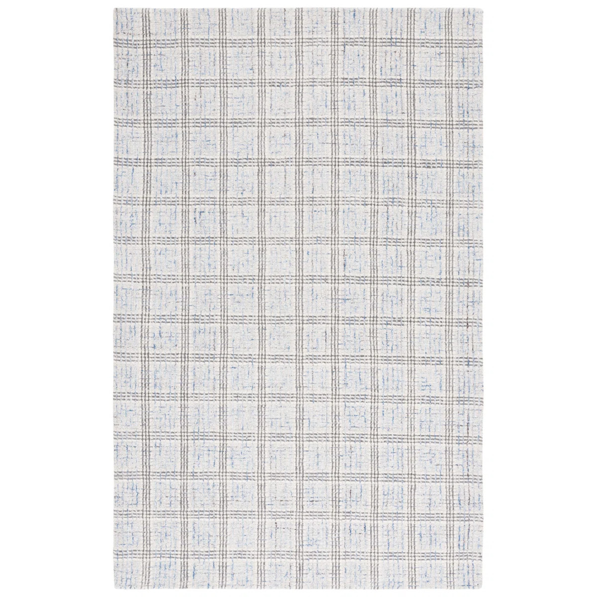 Stepanian Ebony Hand Tufted Wool Pile Plaid Rug | Wayfair North America