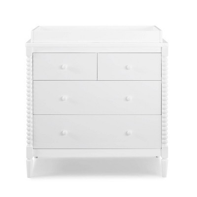 Delta Children Saint 4 Drawer Dresser with Changing Top and Interlocking Drawers - Bianca White | Target