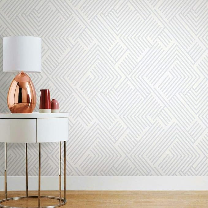 RoomMates RMK11258WP Metallic Silver Perplexing Peel and Stick Wallpaper | Amazon (US)