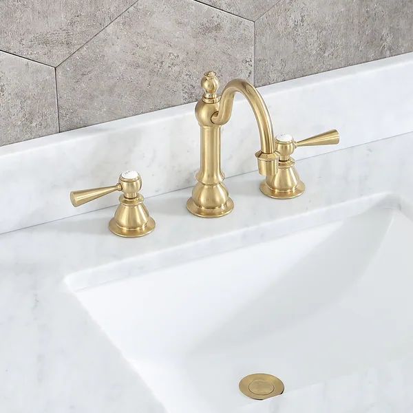 Water Creation Satin Brass High Arc Torch Lever Handle True Brass Lavatory Faucet | Bed Bath & Beyond