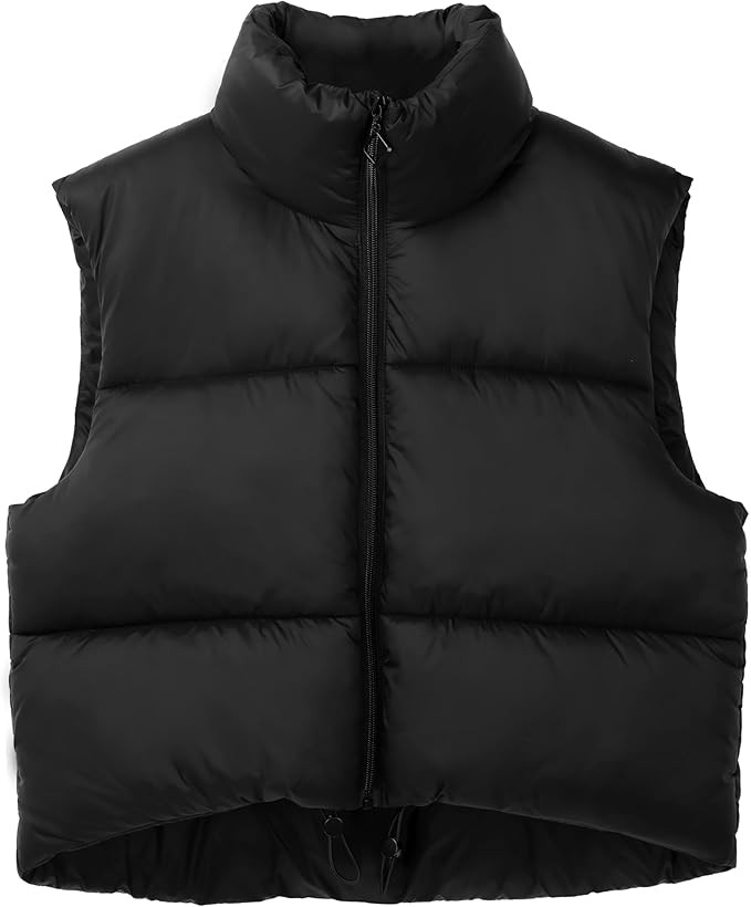ANAYSN Women's Cropped Puffer Vest Lightweight Sleeveless Warm Vests For Women Winter Stand Colla... | Amazon (US)