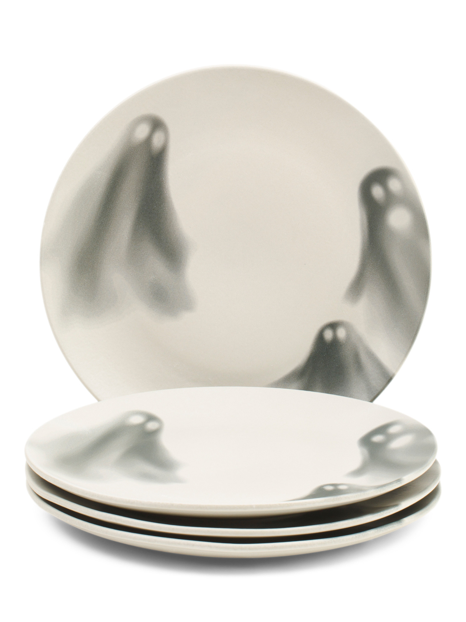 Made In Brazil Set Of 4 10.5in Cream Boo Dinner Plates | Halloween | Marshalls | Marshalls