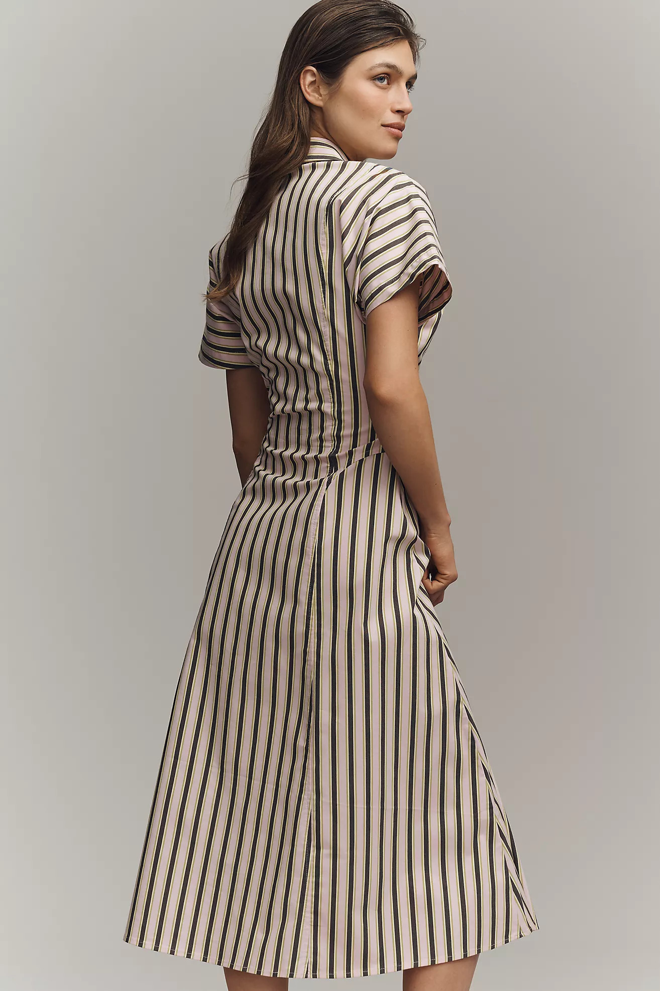 Exquise Raina Short-Sleeve Midi Shirt Dress | Anthropologie (US)