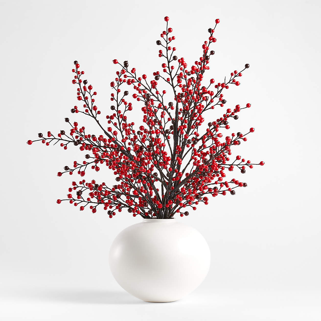 Faux Red Berry Stem 55" | Crate & Barrel | Crate & Barrel