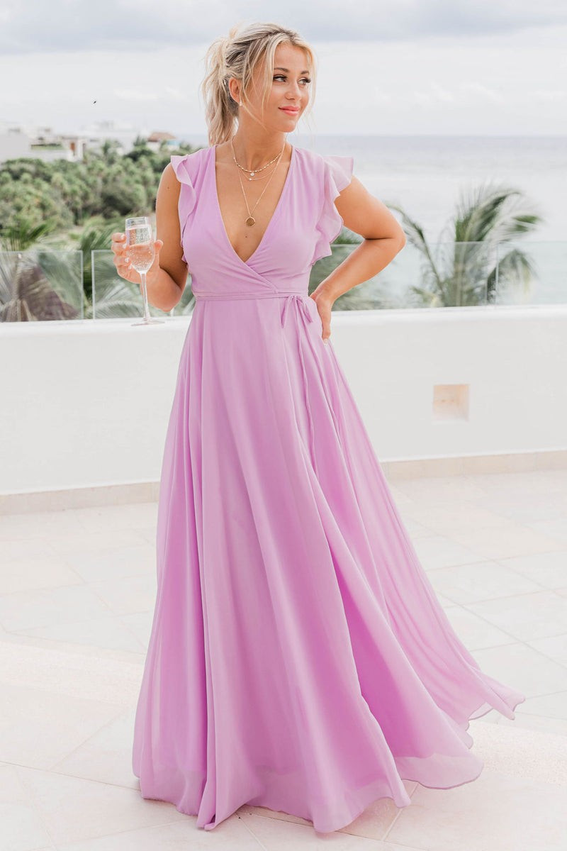 Sweet Magnolias Lilac Wrap Maxi Dress | The Pink Lily Boutique