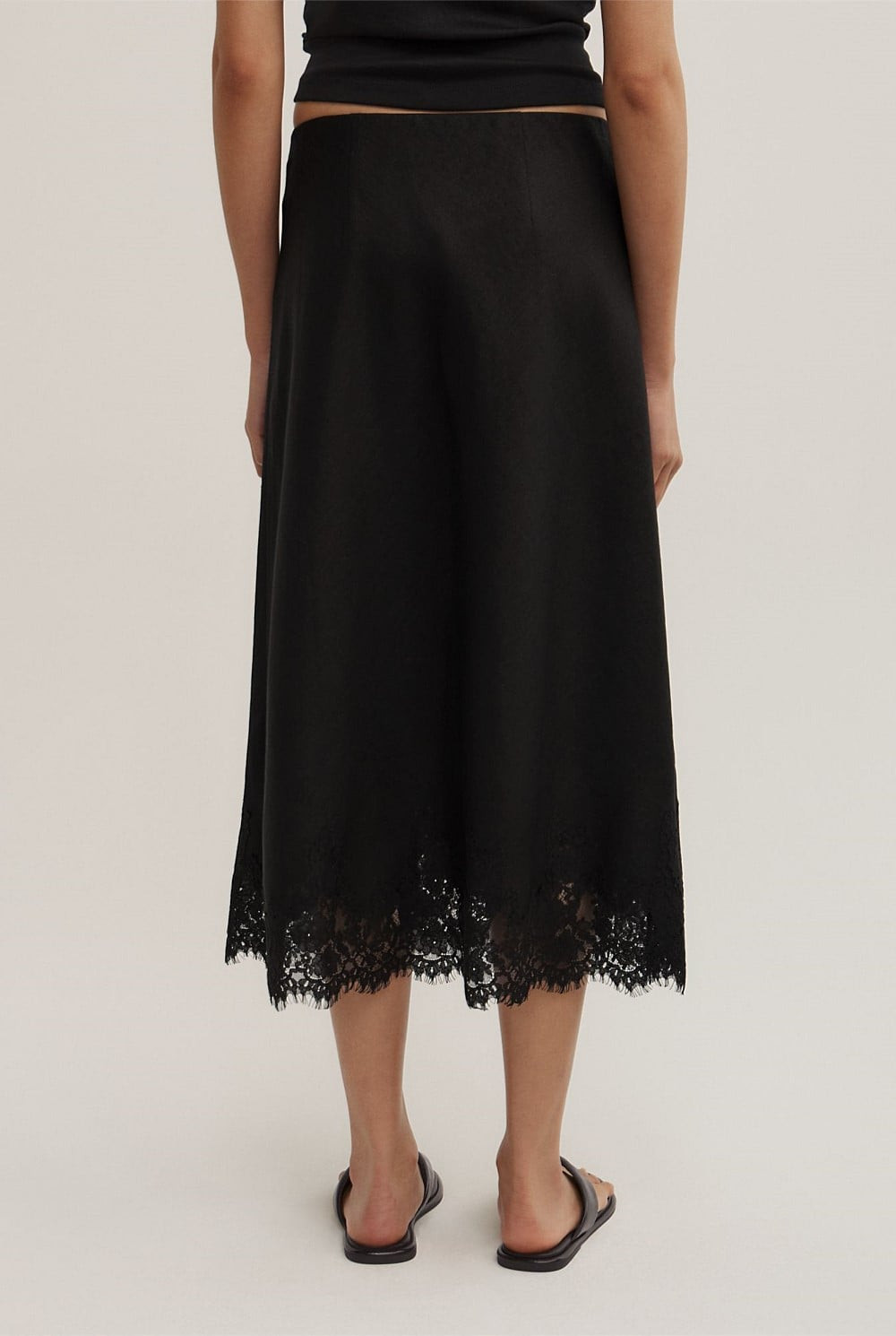 Linen Lace Midi Skirt | Witchery