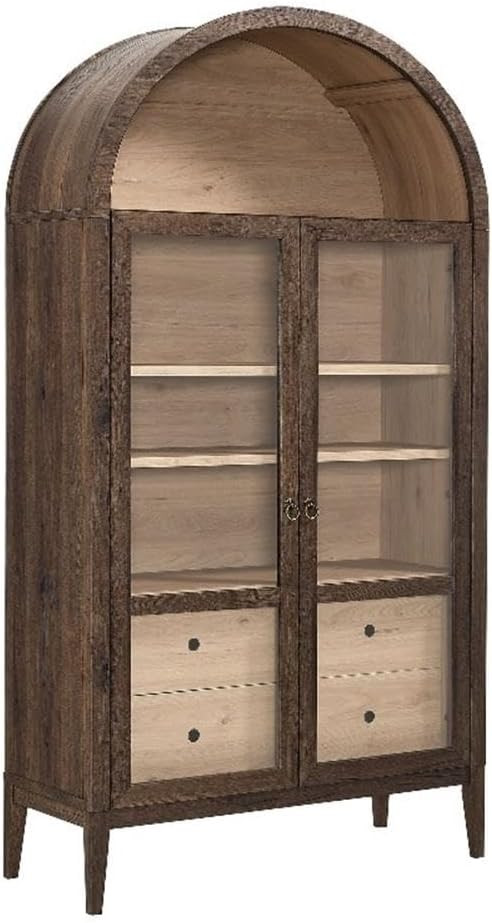 Modway Nolan Tall Arched Storage Display Cabinet in Walnut Light Oak - 74 Inch Arch Bookshelf wit... | Amazon (US)