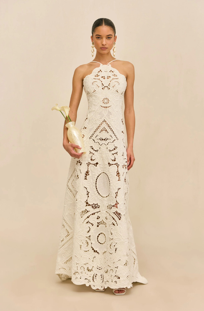 This dress is a work of art 🤍 The intricate lace detailing, elegant silhouette, and timeless design make it perfect for bridal events, destination weddings, honeymoon dinners, or any occasion that calls for something unforgettable. Linked this stunning look and accessories for anyone building their dream white dress wardrobe. ✨ #LTKWedding #BridalStyle #WhiteDress #ResortWear #VacationStyle #CultGaia #LTKStyle 

 #LTKootd