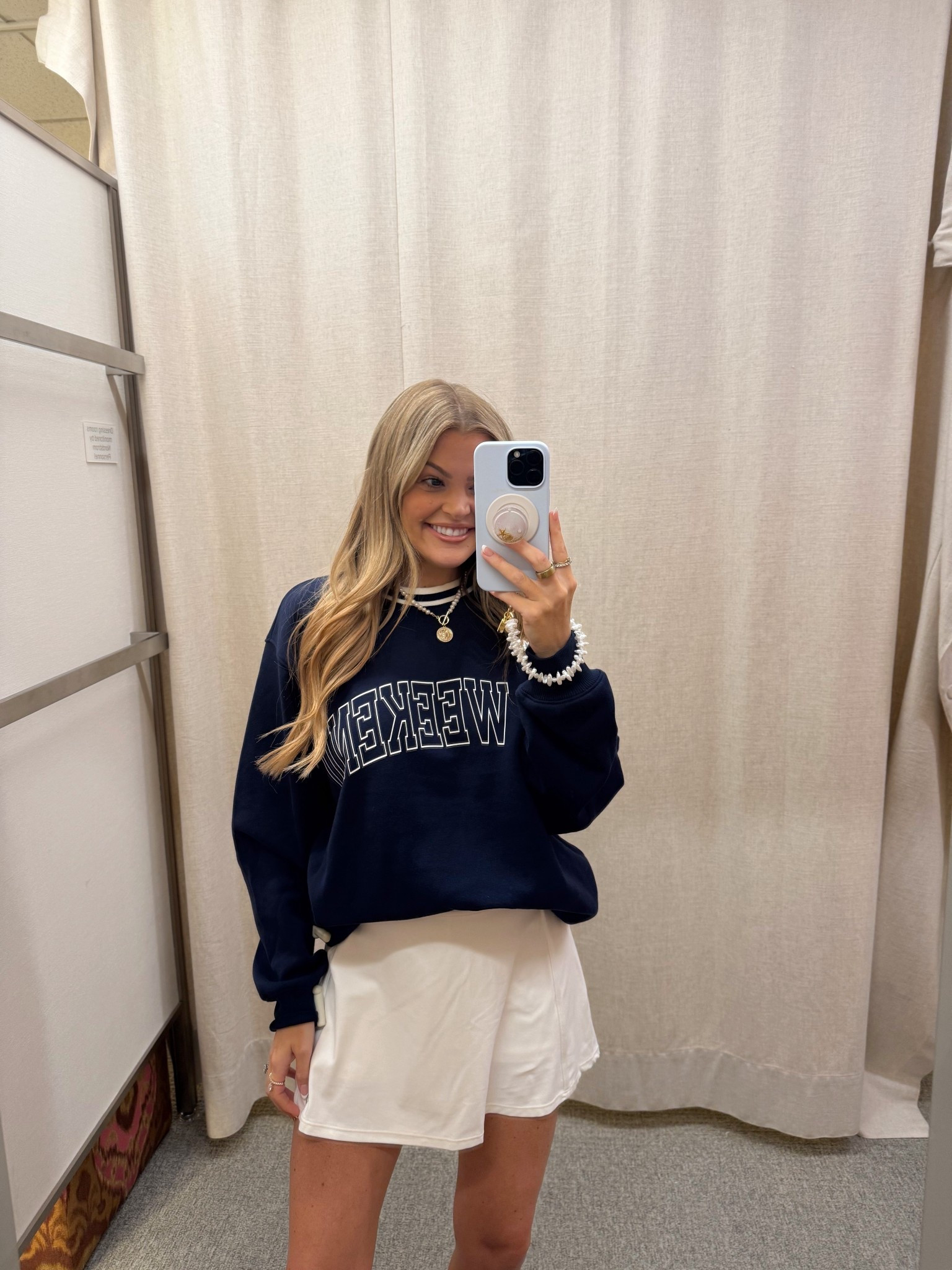 a new athleisure fit I got that was actually so comfortable on my pregnant body! the skort is super stretchy and has shorts underneath, and the sweatshirt was SO soft, oversized & under $30!! (wearing size small in both pieces) 

nsale, nordstrom sale, athleisure, on sale, free people movement, white skort, tennis skort, pregnant, bump friendly

#LTKActive #LTKSaleAlert