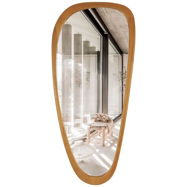 Cotesfield Wood Accent Mirror Irregular Decorative Mirror Asymmetrical Mirror | Wayfair North America