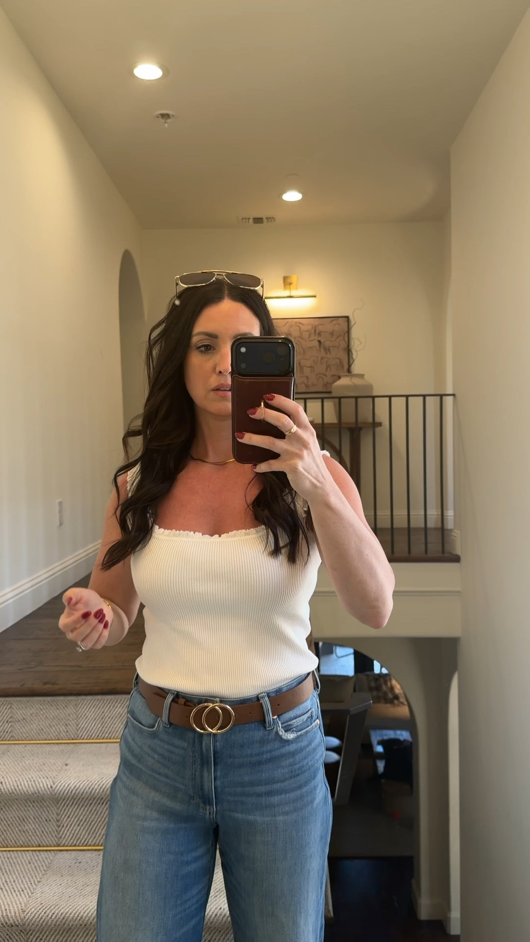 Perfect basic tank for spring and summer! Love the little ruffle detail. Wearing a small, on sale for $11! 

#LTKSeasonal #LTKOver40 #LTKSaleAlert