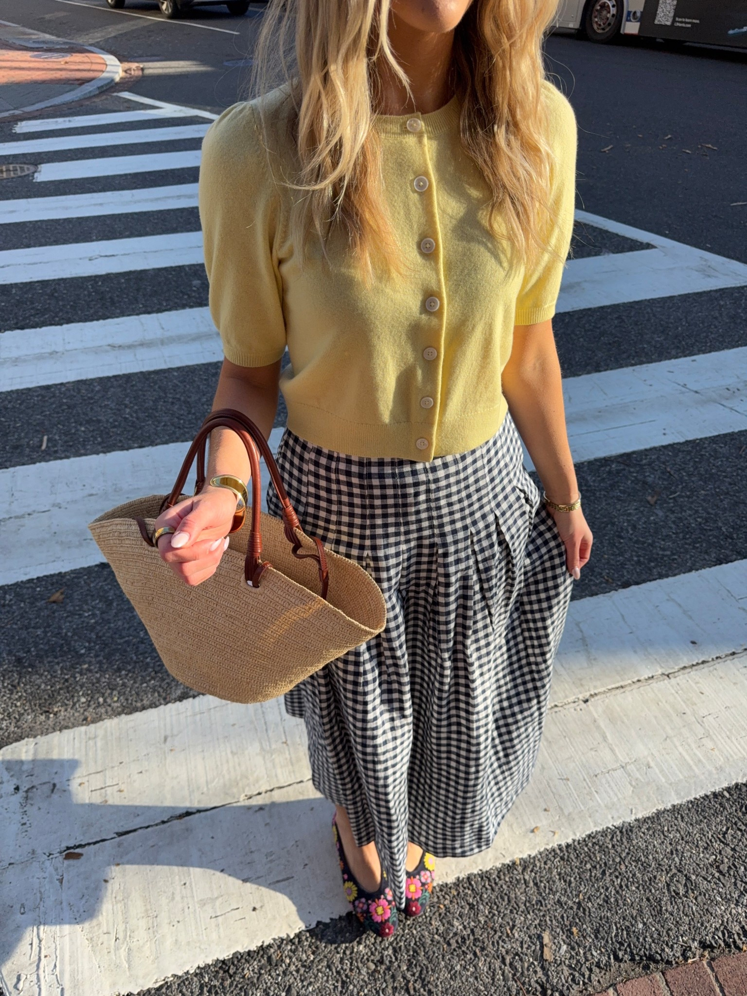 Cutest cardigan & gighan skirt! All fit true to size 

#LTKootd #LTKdayinmylife #LTKgrwm