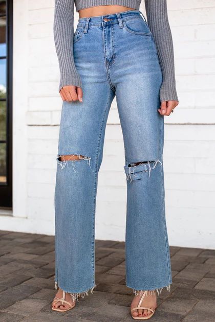 Bella Distressed Flare Jeans | Shop Priceless
