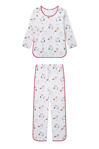 Pima Long-Long Set in Night Before Christmas | Lake Pajamas