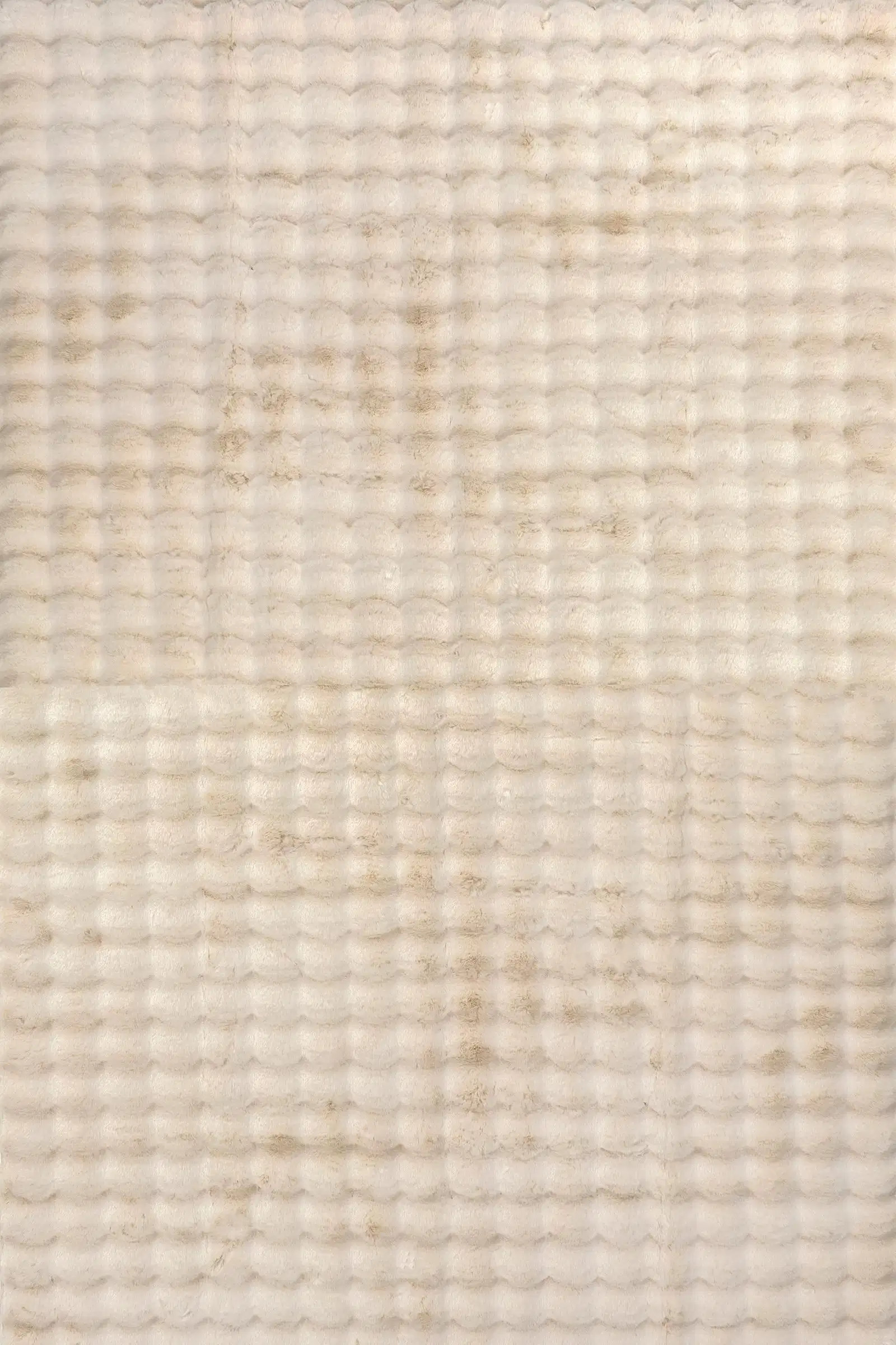 Ivana Checkered Plush Cloud Washable Rug | Beige | Rugs USA