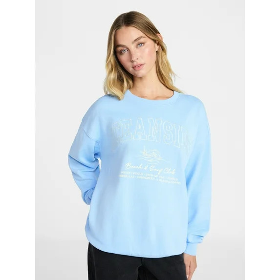 No Boundaries Graphic Crewneck Sweatshirt, Women's and Women's Plus Sizes XXS-4X | Walmart (US)