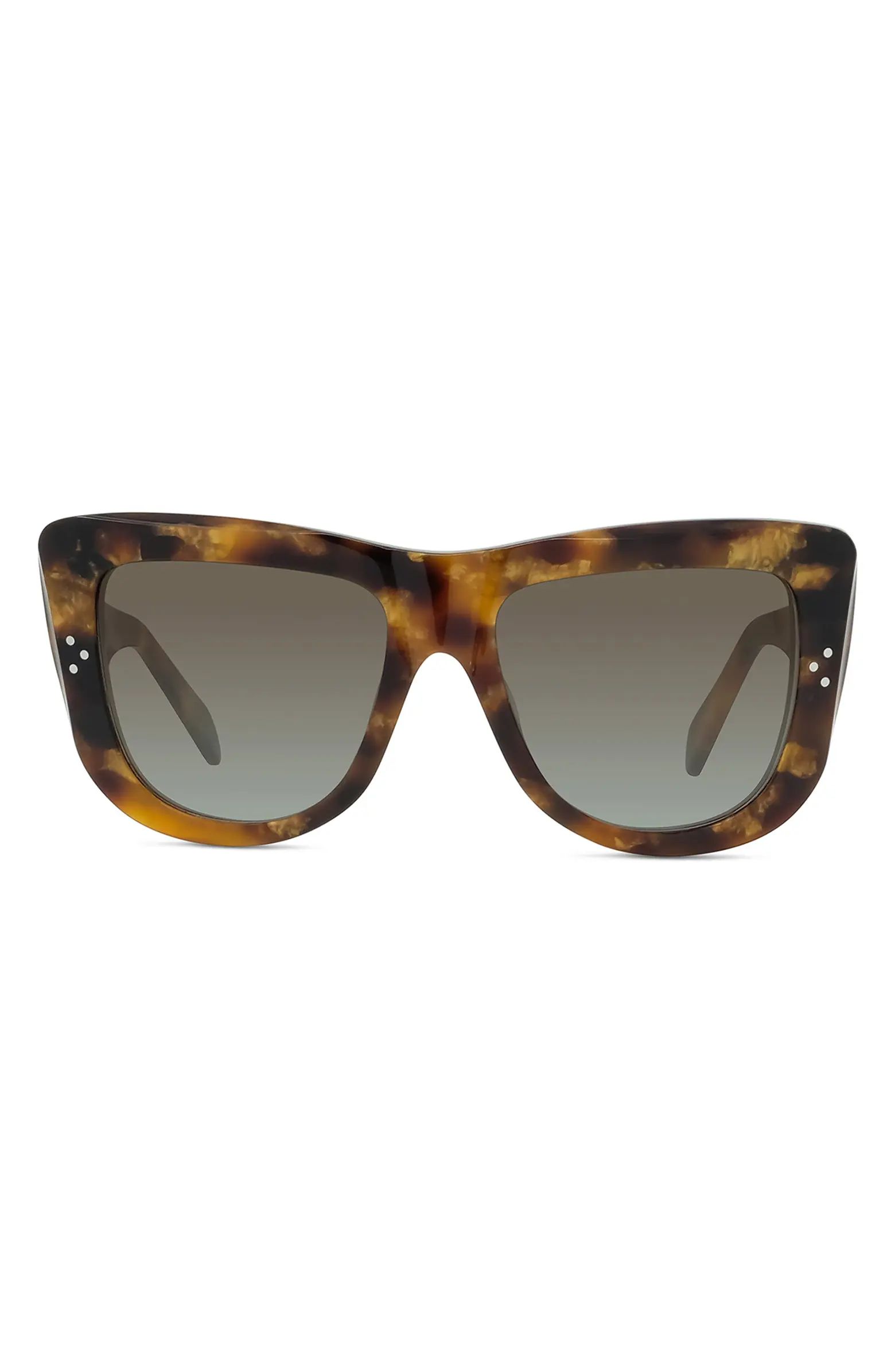 CELINE 57mm Polarized Flat Top Sunglasses | Nordstrom | Nordstrom