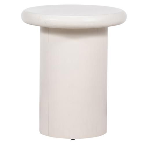 Zachry Modern Classic White Solid Wood Round Pedestal End Table | Kathy Kuo Home