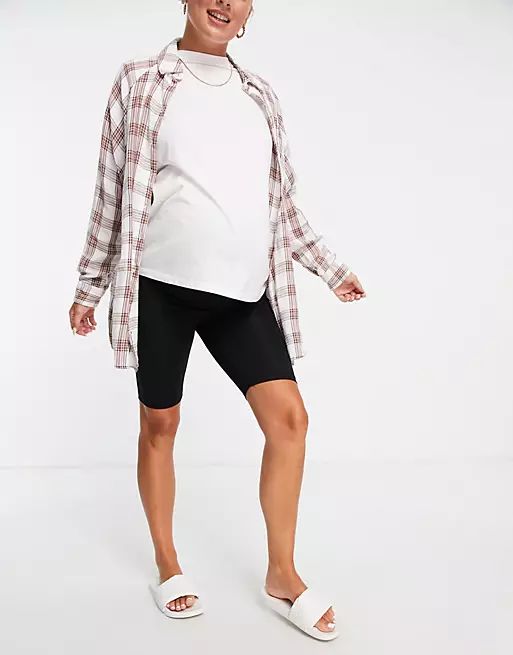 ASOS DESIGN Maternity over the bump basic legging shorts | ASOS (Global)